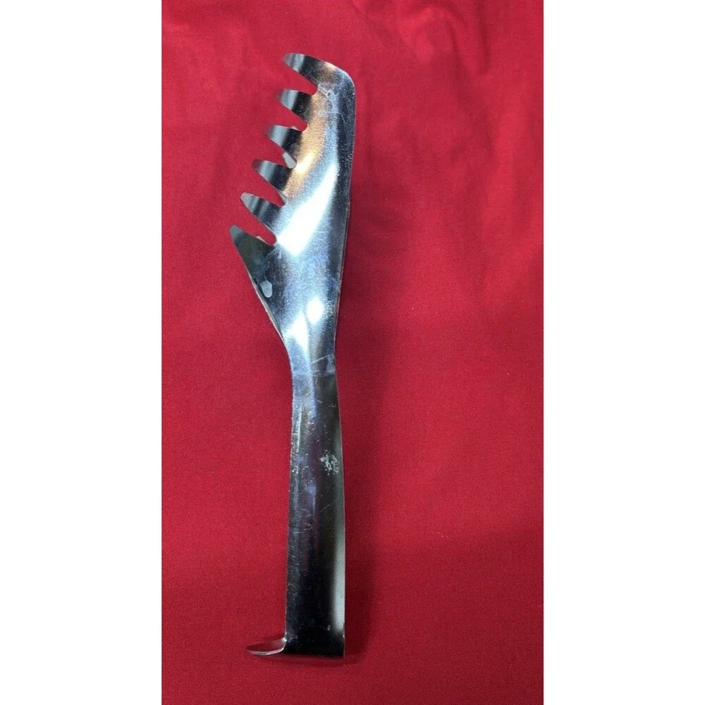 Vintage EKCO Chromium Plated Tongs Serrated Teeth USA Kitchen BBQ Tool 7